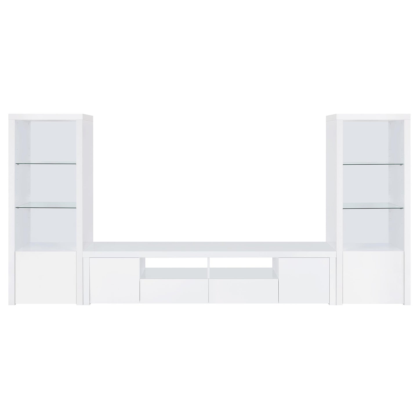 Jude 3-shelf Engineered Wood Media Tower High Gloss White
