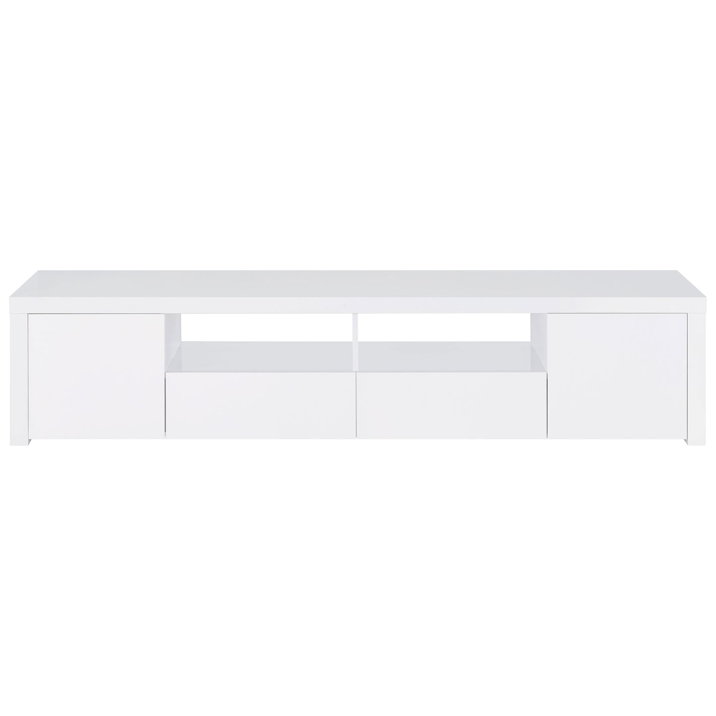Jude 2-door Engineered Wood 79-inch TV Stand High Gloss White