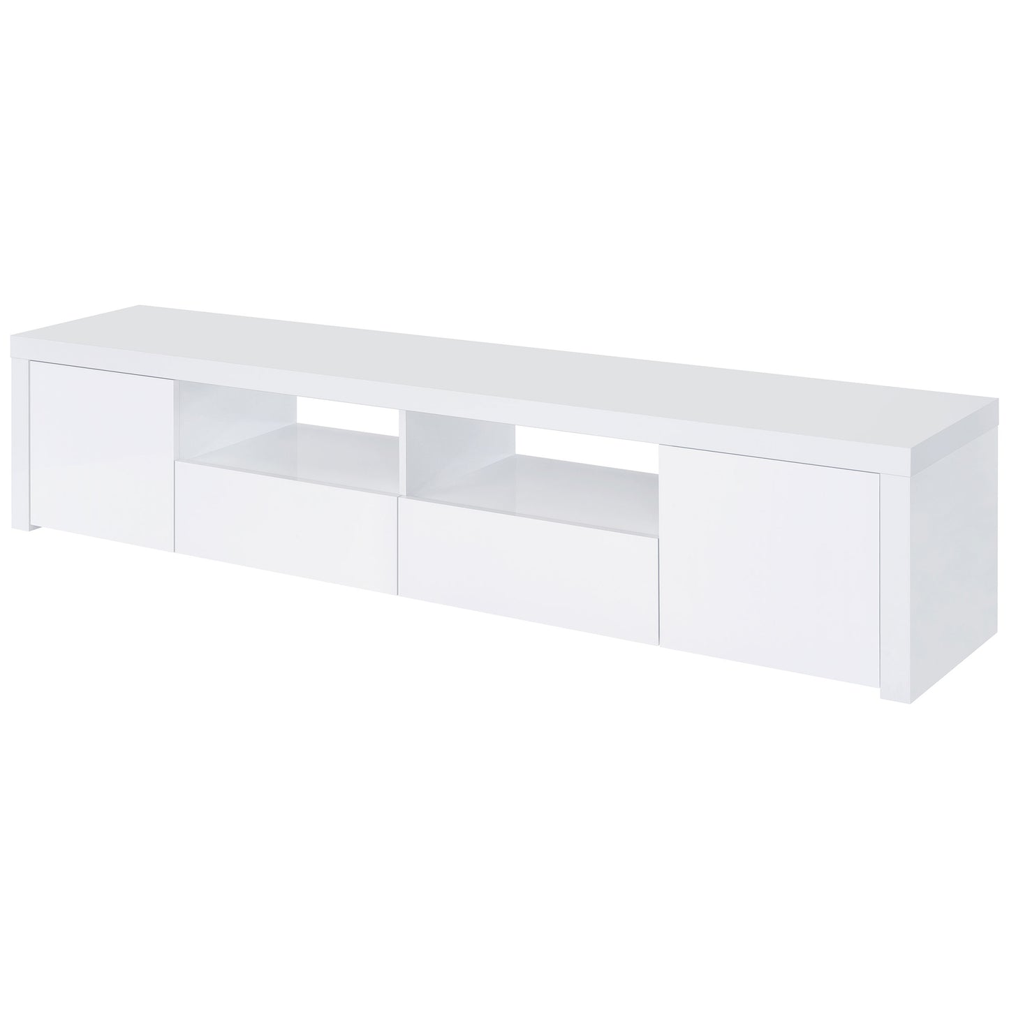Jude 2-door Engineered Wood 79-inch TV Stand High Gloss White