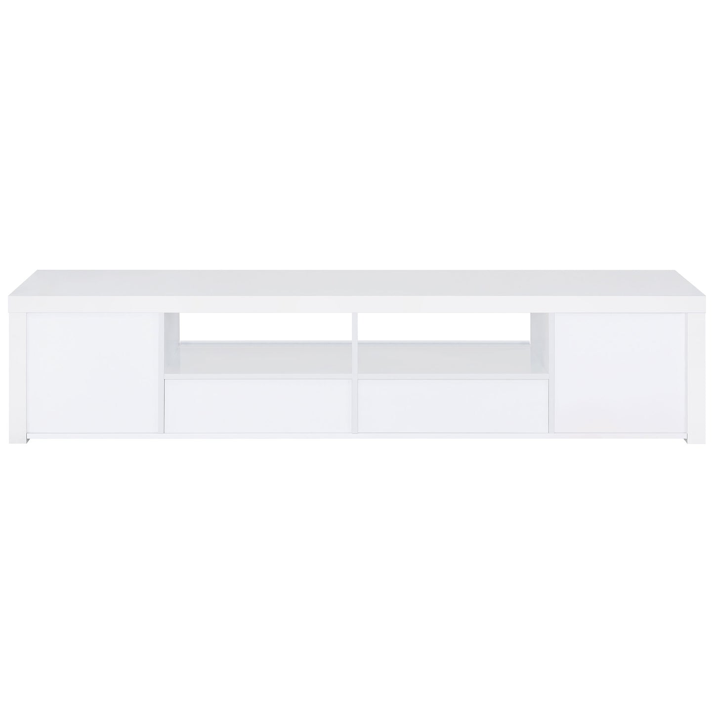 Jude 2-door Engineered Wood 79-inch TV Stand High Gloss White