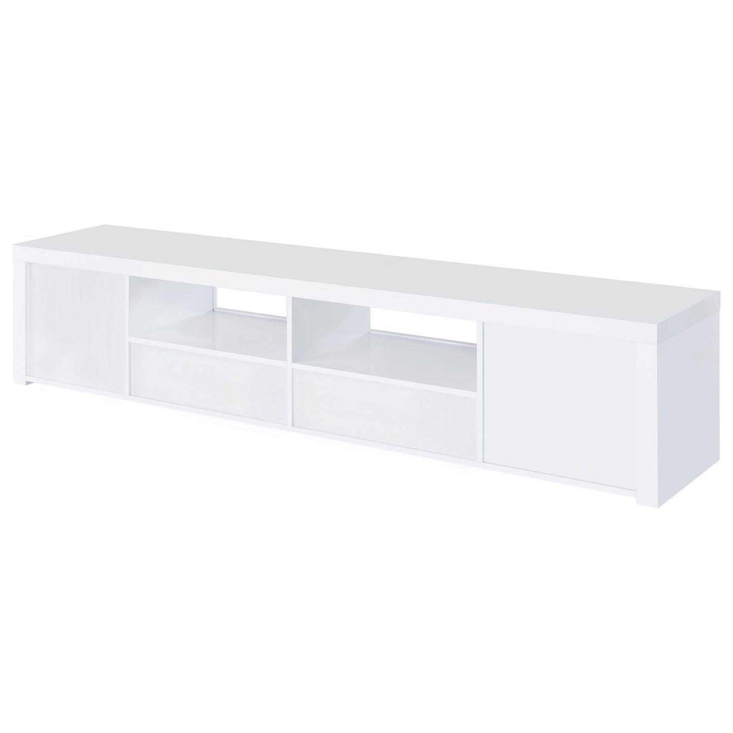 Jude 2-door Engineered Wood 79-inch TV Stand High Gloss White