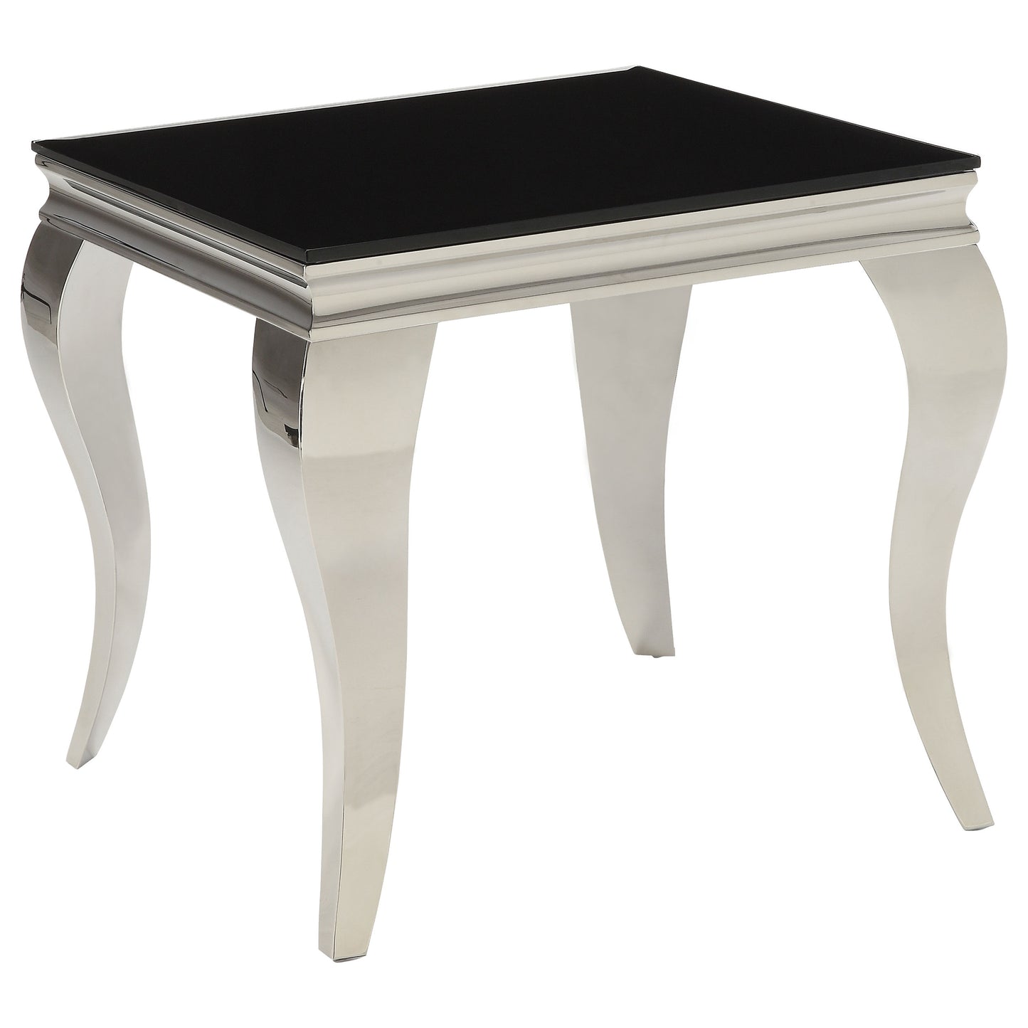 Carone 2-piece Glass Top Coffee and End Table Set Black