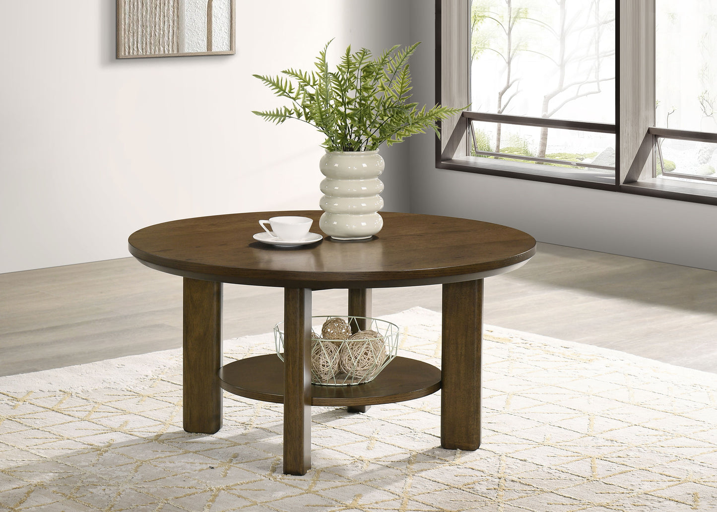 Ottowa 36-inch Round Wood Cocktail Coffee Table Brown