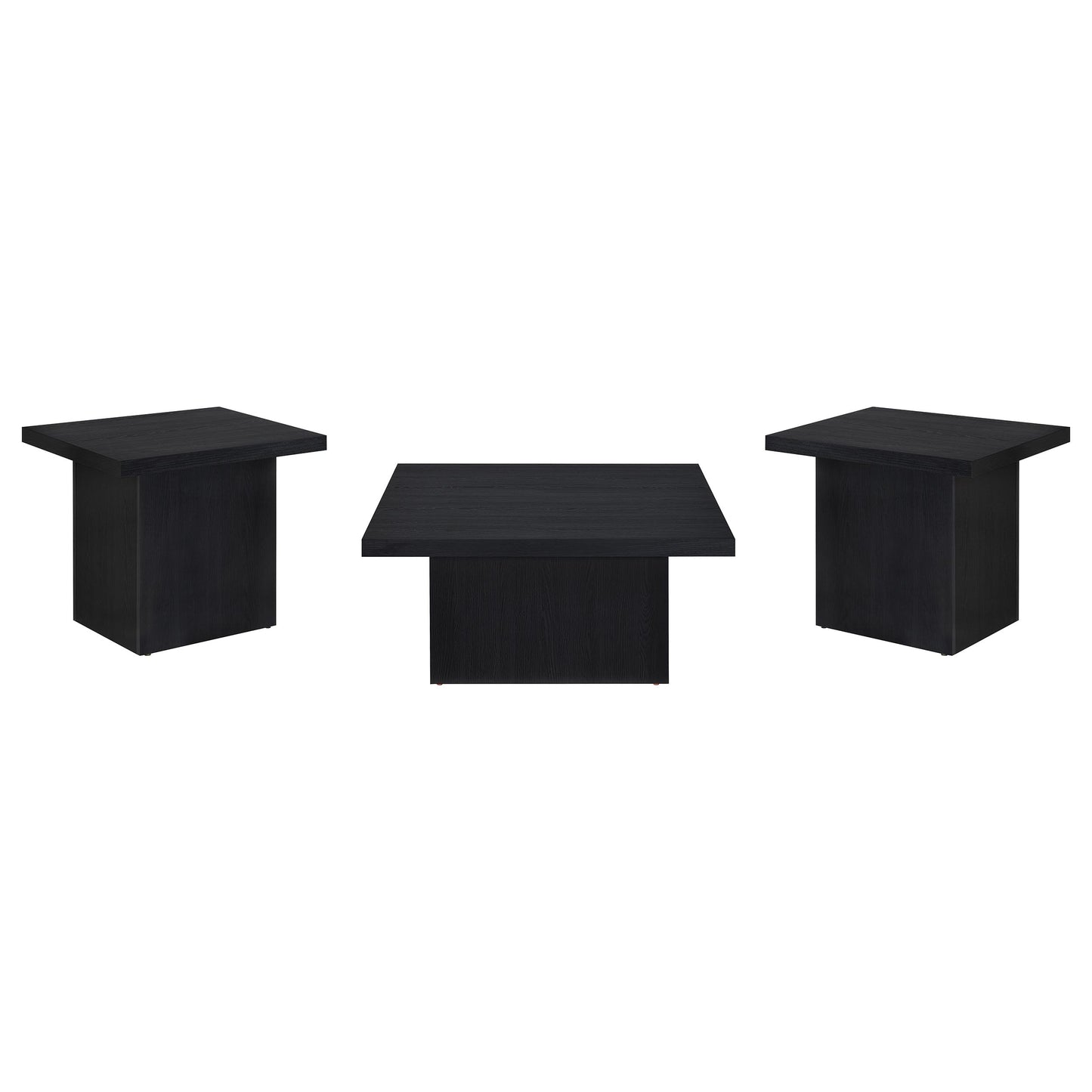 Devar 3-piece Square Cocktail Coffee End Table Set Black