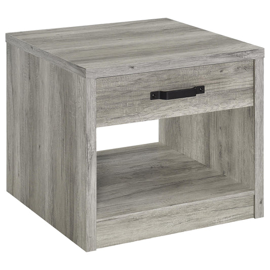 Felix 1-drawer Engineered Wood Side End Table Grey Driftwood