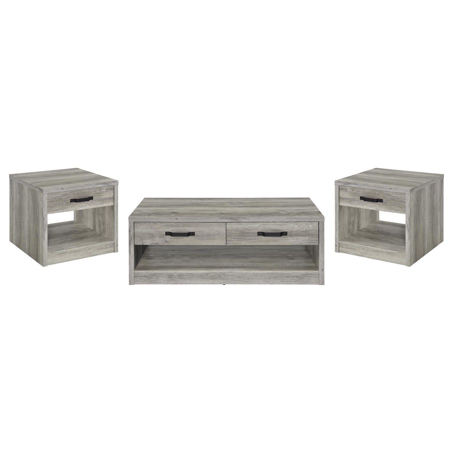 Felix 3-piece Coffee and End Table Set Grey Driftwood
