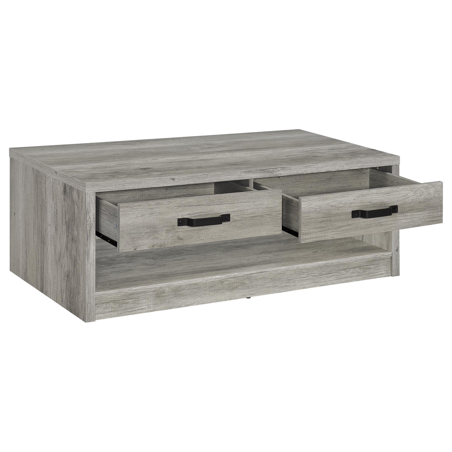 Felix 2-drawer Engineered Wood Coffee Table Grey Driftwood