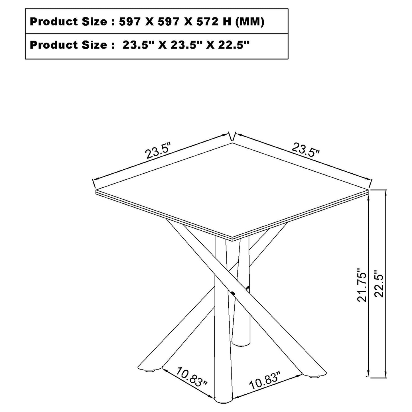 Carvell Square Sintered Stone End Side Table Mirage White