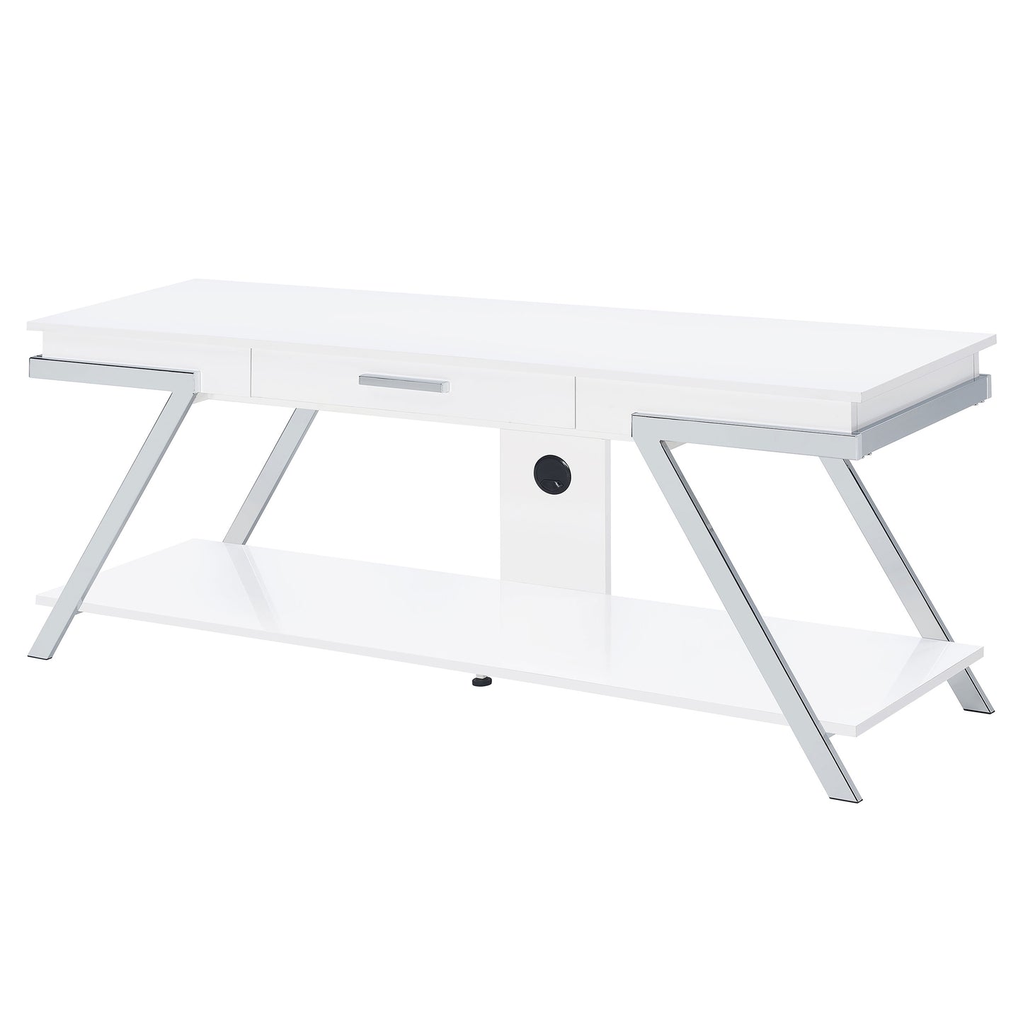 Marcia 1-drawer Wood 60-inch TV Stand White High Gloss