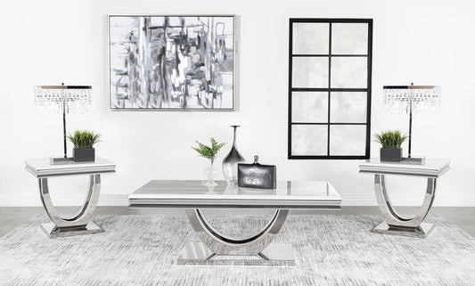 Kerwin 3-piece Rectangular Coffee and End Table Set Chrome