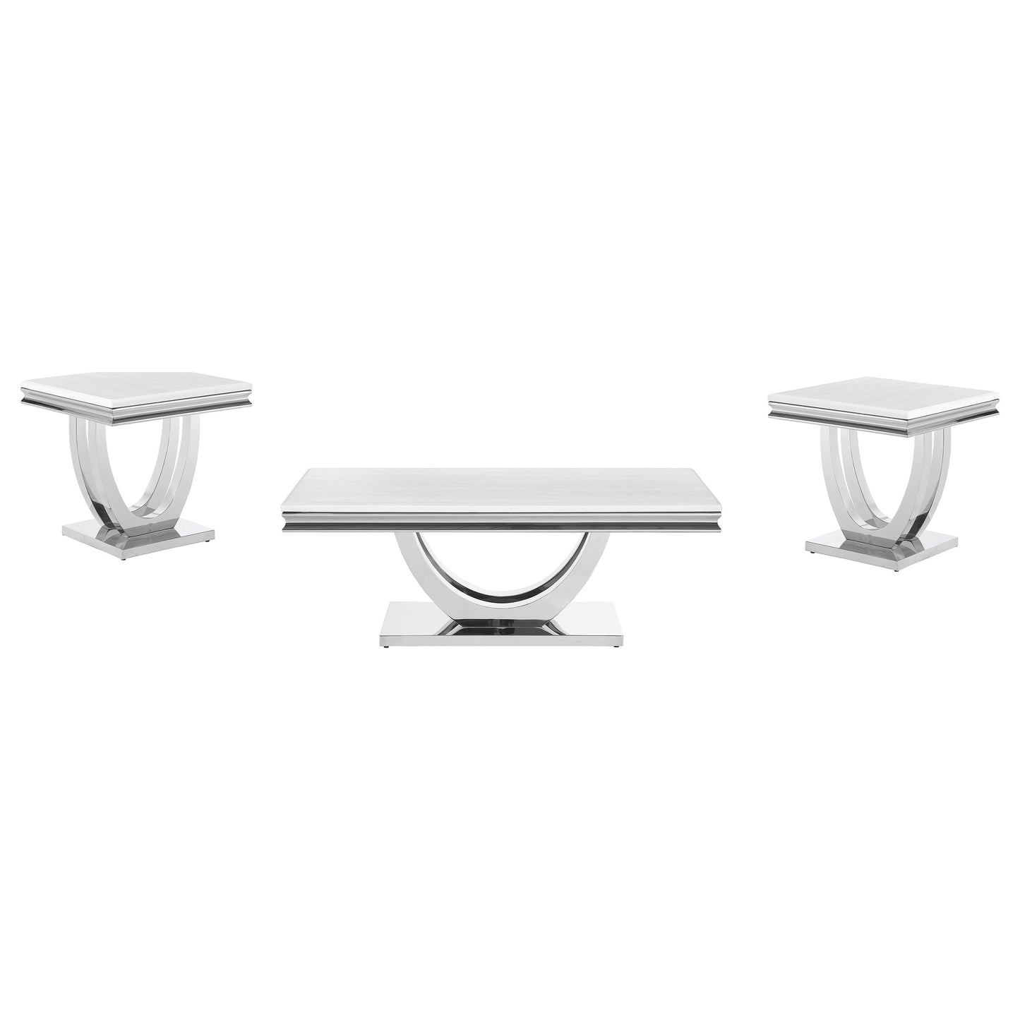 Kerwin 3-piece Rectangular Coffee and End Table Set Chrome