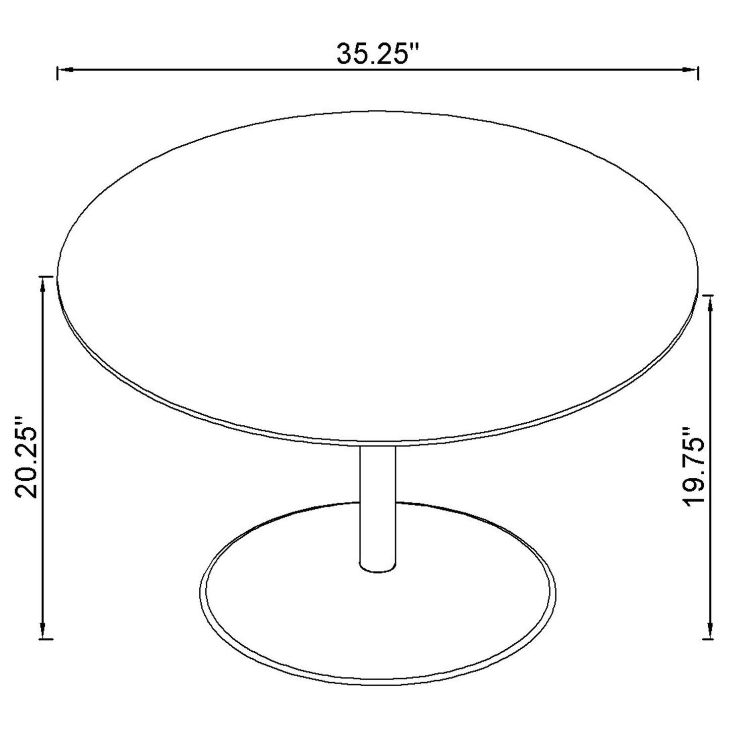 Ganso 3-piece Round Glass Top Coffee and End Table Set Black