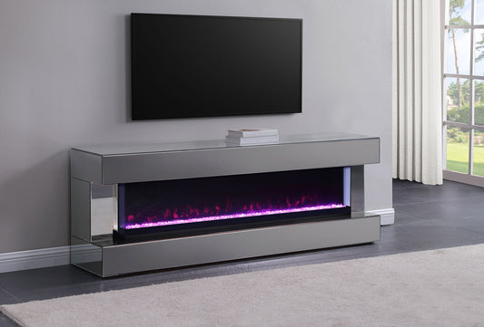 Vallerie 71-inch BT Speaker TV Stand Fireplace Console Grey