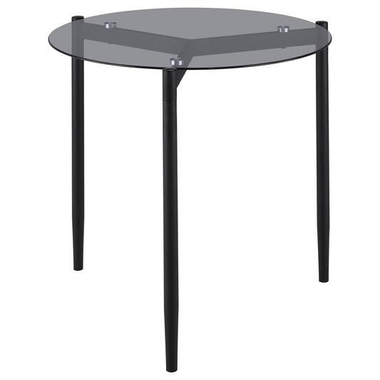 Rosalie Round Smoked Glass Top End Table Grey