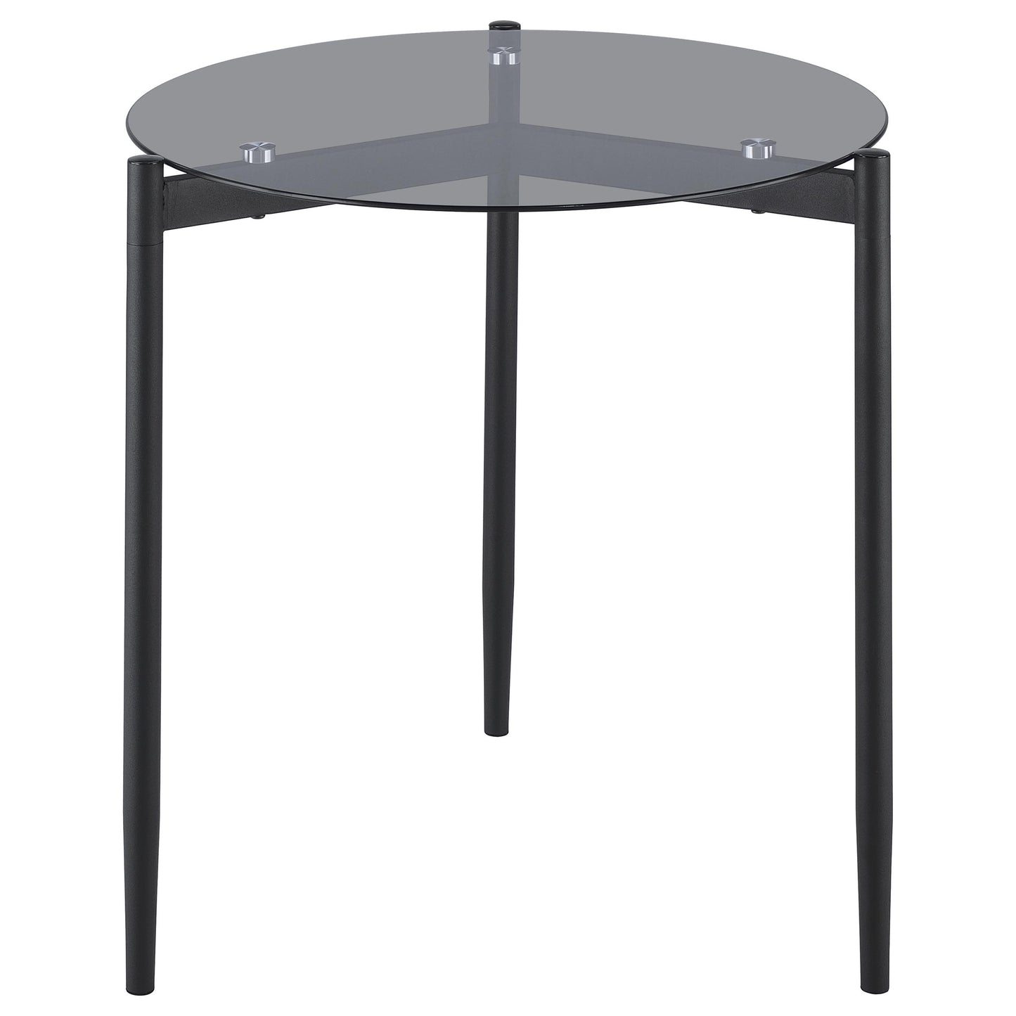 Rosalie Round Smoked Glass Top End Table Grey