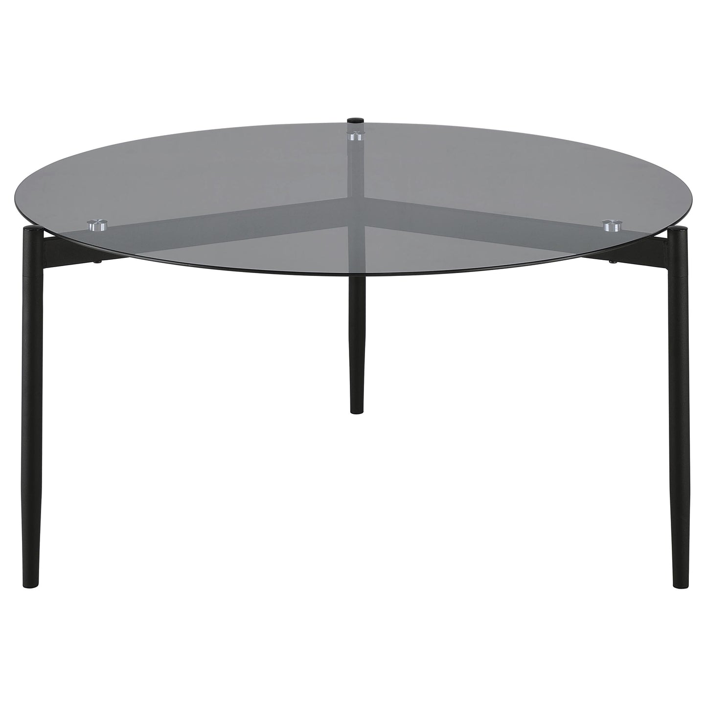 Rosalie Round Smoked Glass Top Coffee Table Grey