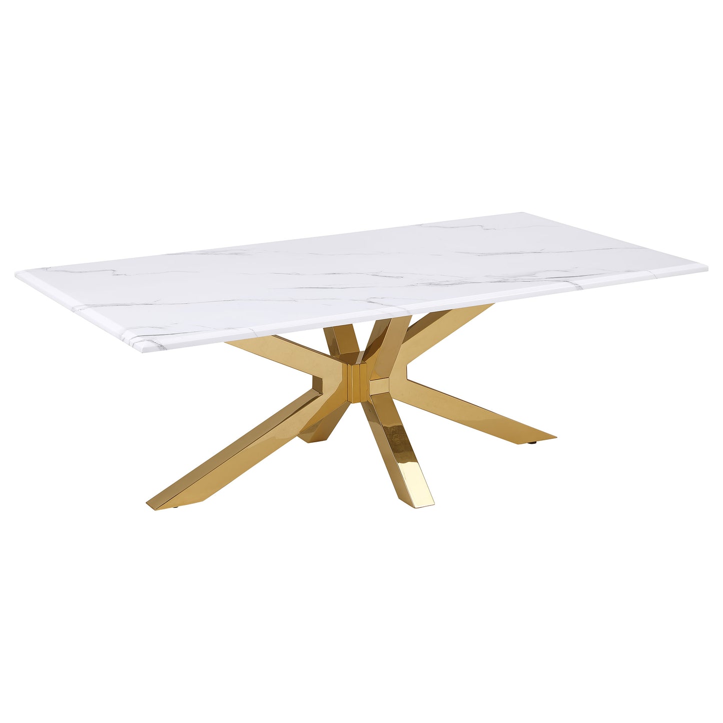 Visalia 2-piece Faux Marble Coffee and End Table Set White