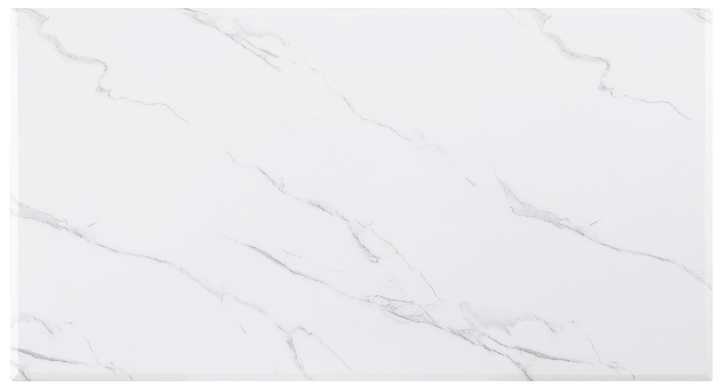 Visalia 2-piece Faux Marble Coffee and End Table Set White