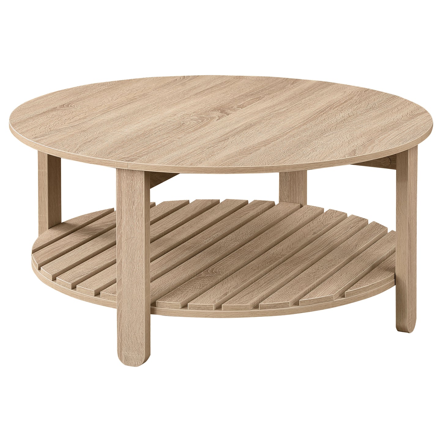 Fowler 3-piece Round Coffee and End Table Set Natural