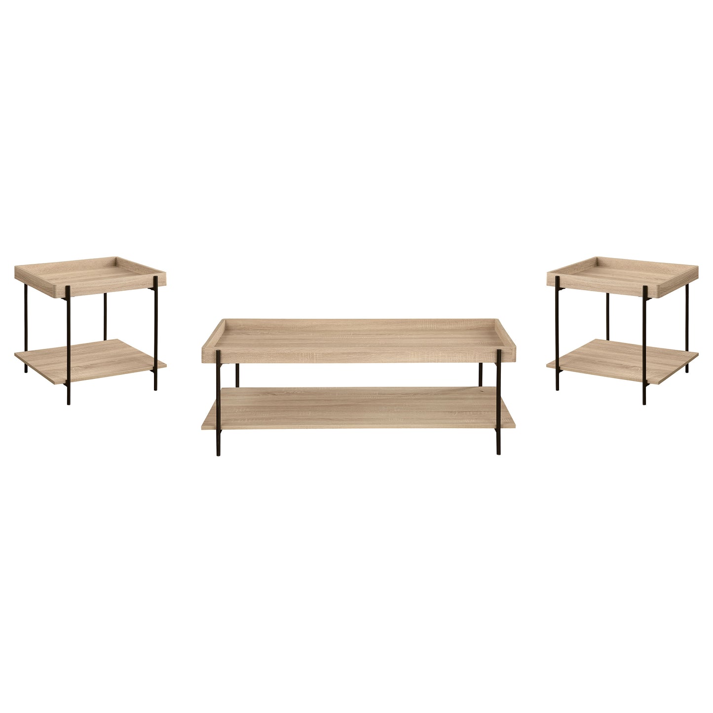 Fallon 3-piece Rectangular Coffee and End Table Set Natural