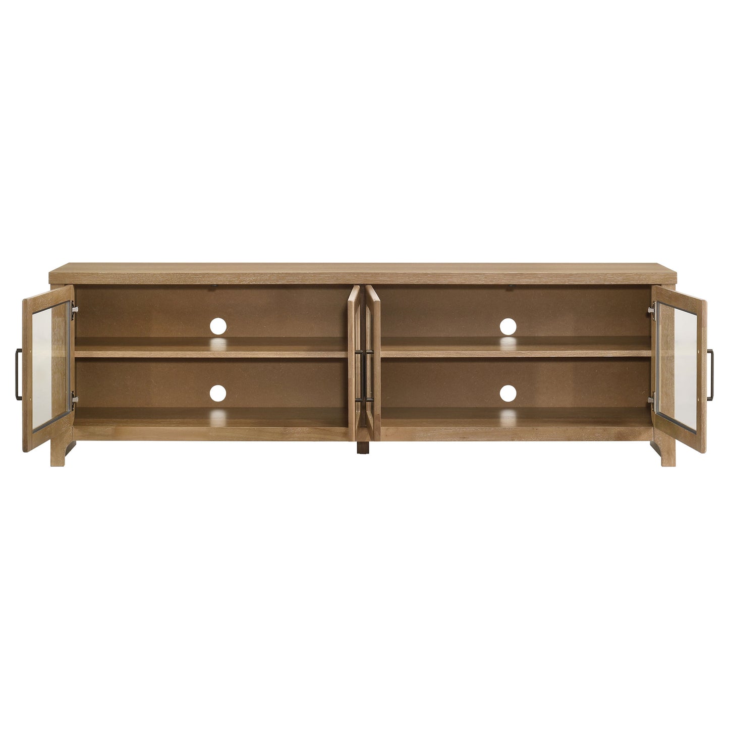 Brenham 79-inch 4-door TV Stand Media Console Light Oak