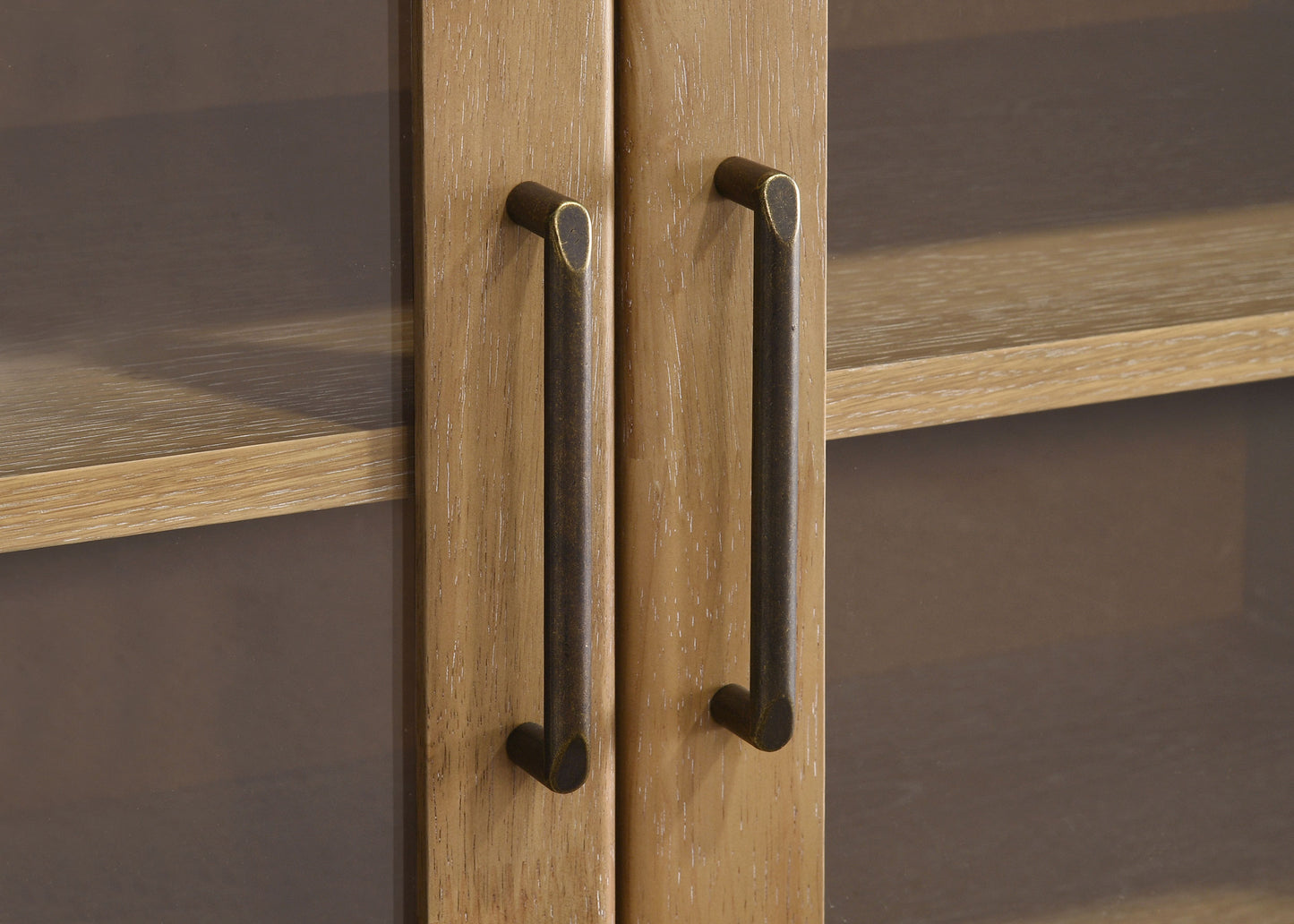 Brenham 79-inch 4-door TV Stand Media Console Light Oak