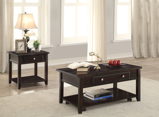 Bradford 2-piece Lift Top Coffee and End Table Set Walnut