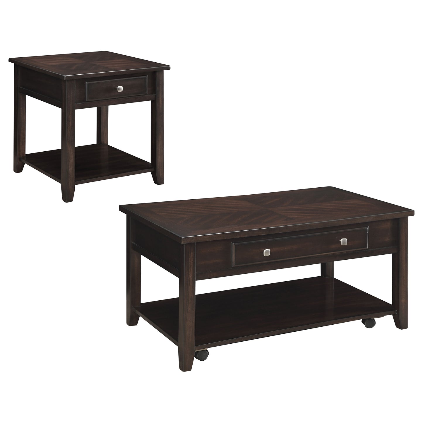 Bradford 2-piece Lift Top Coffee and End Table Set Walnut