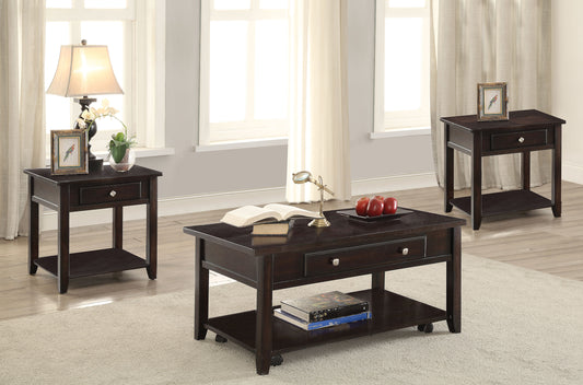 Bradford 3-piece Lift Top Coffee and End Table Set Walnut