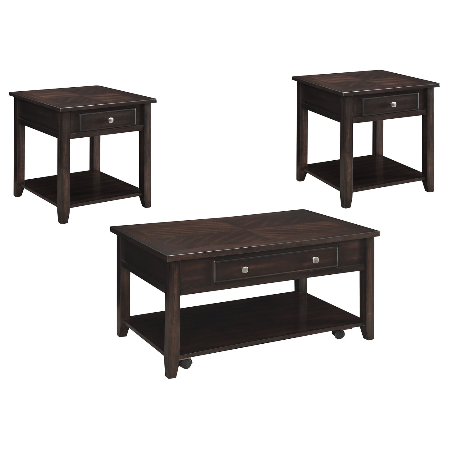 Bradford 3-piece Lift Top Coffee and End Table Set Walnut