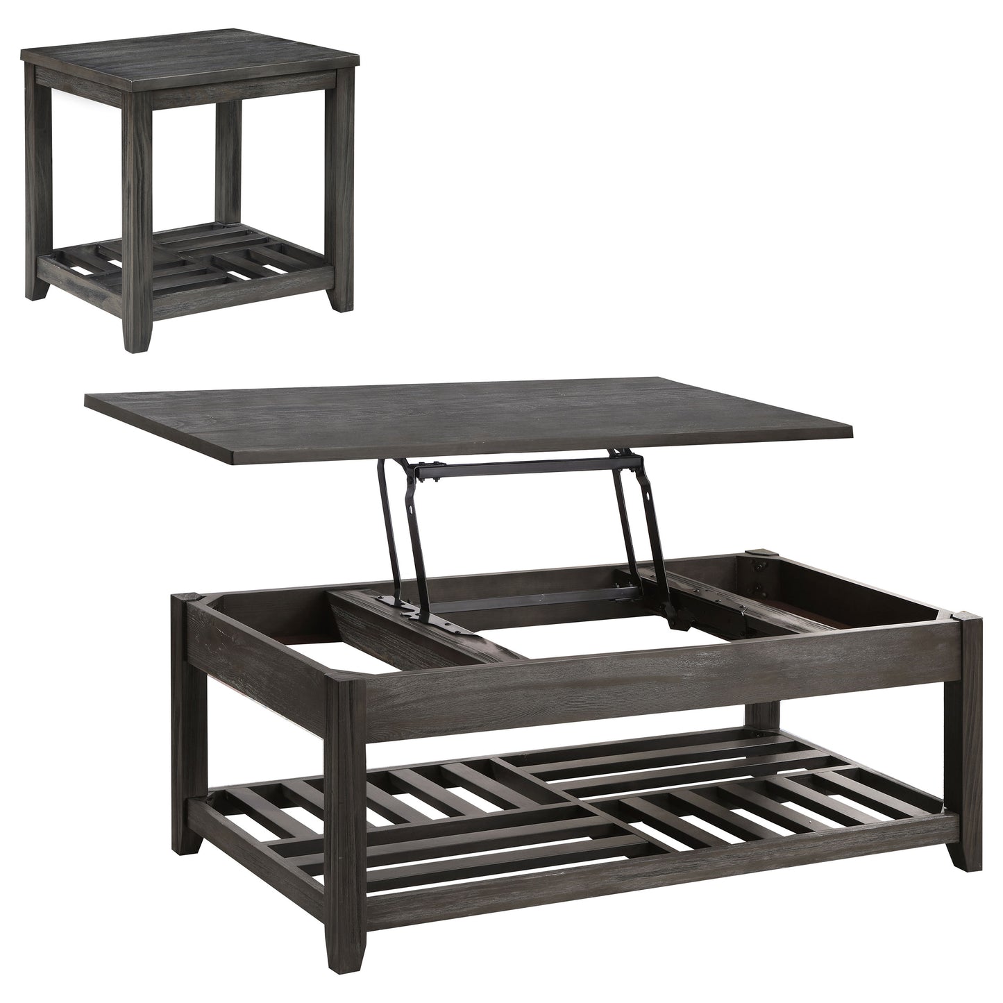 Cliffview 2-piece Lift Top Coffee and End Table Set Grey
