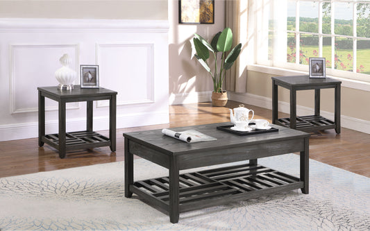 Cliffview 3-piece Lift Top Coffee and End Table Set Grey