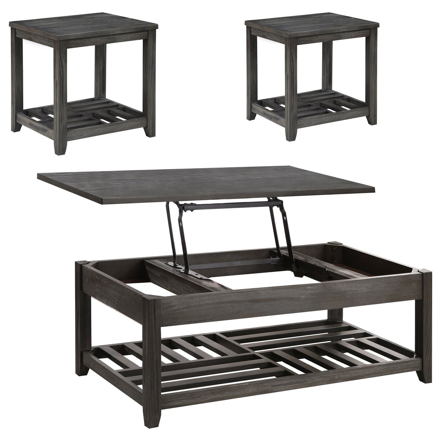 Cliffview 3-piece Lift Top Coffee and End Table Set Grey