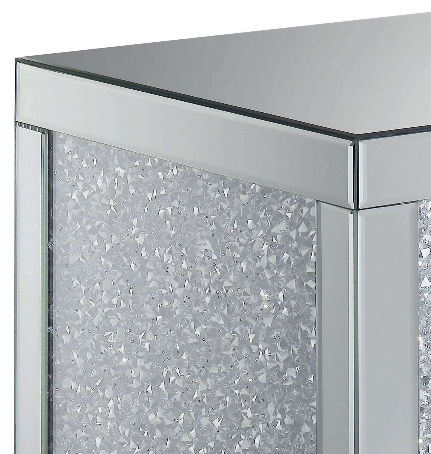 Gillian Rectangular Mirrored Acrylic Side End Table Silver
