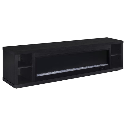 Deiter 79-inch TV Stand Fireplace Media Console Black