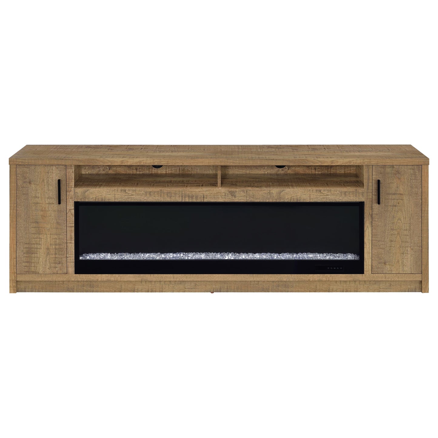 Eddy 79-inch 2-door TV Stand Fireplace Media Console Mango