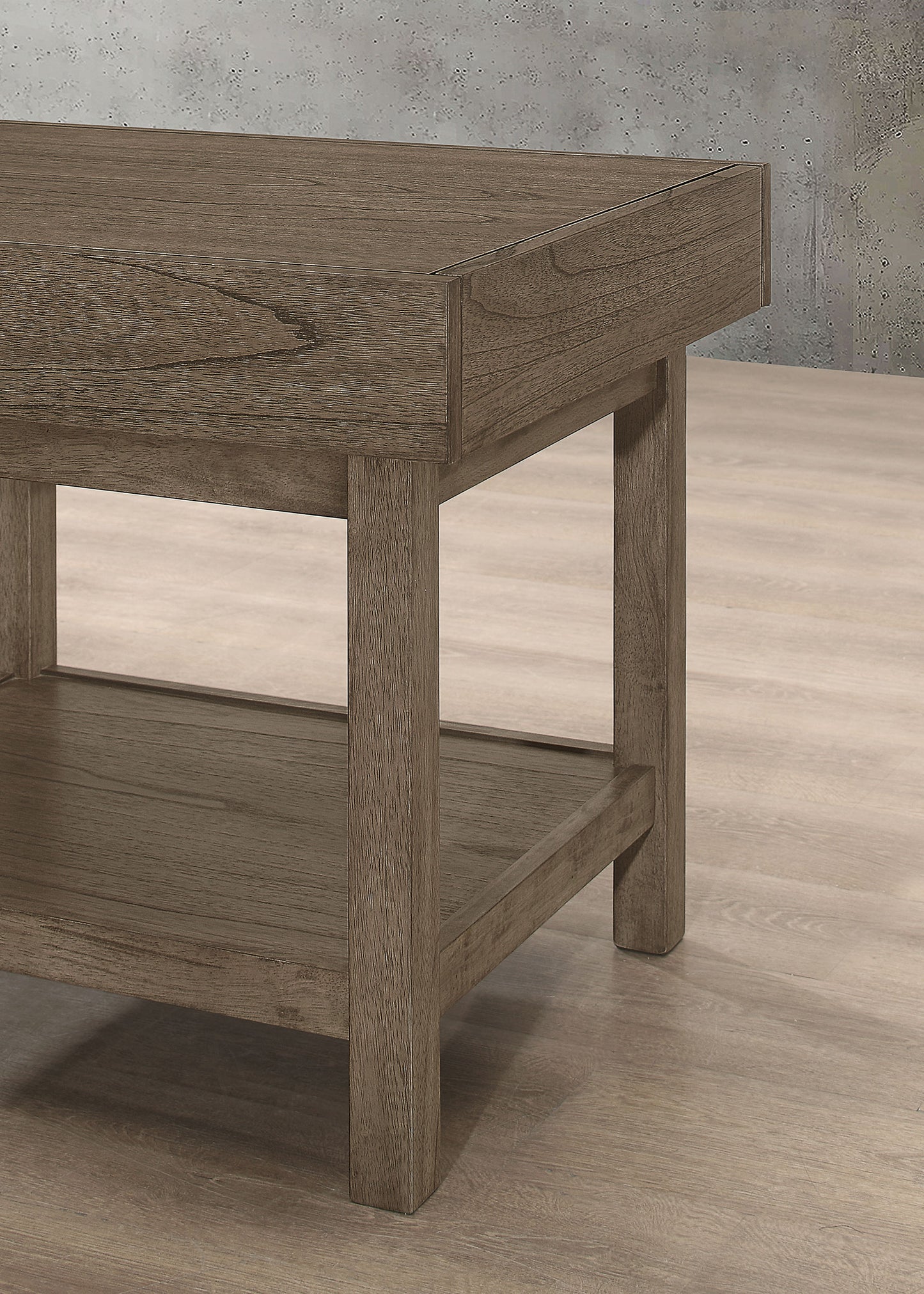 Owen 1-drawer Rectangular Side End Table Wheat Brown