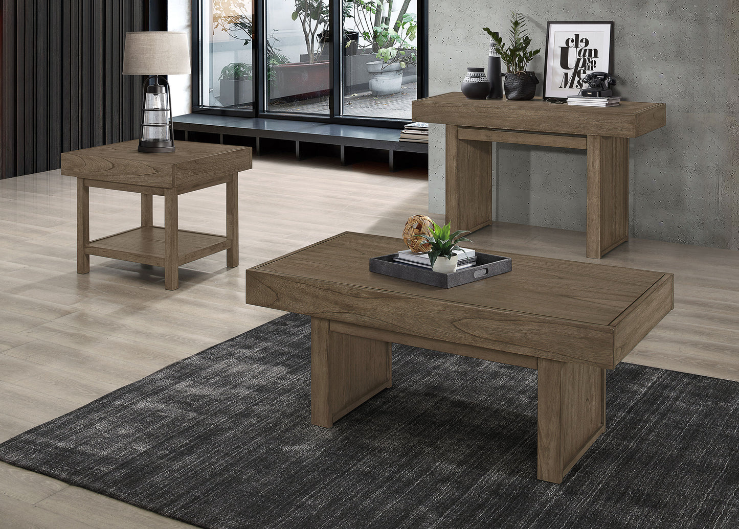 Owen 1-drawer Rectangular Side End Table Wheat Brown