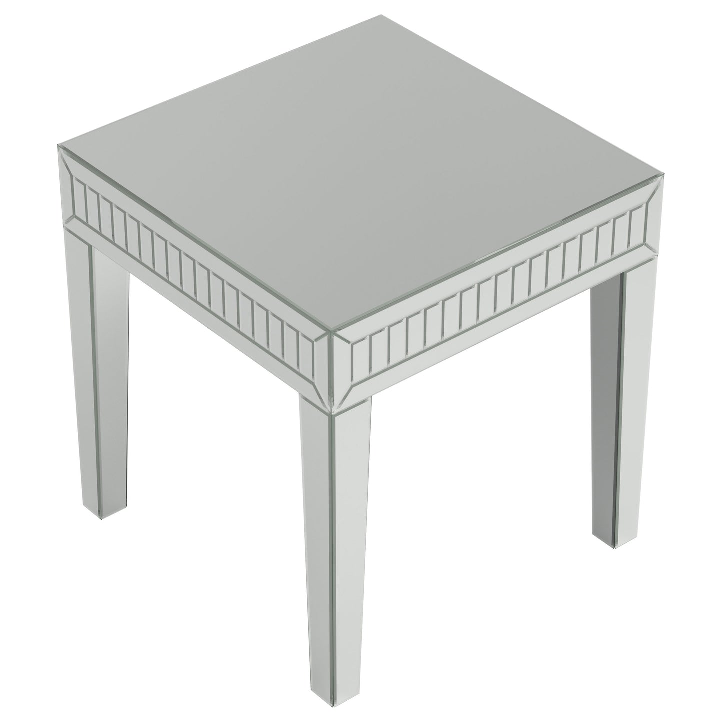 Whitfield Square Mirrored End Side Table Silver