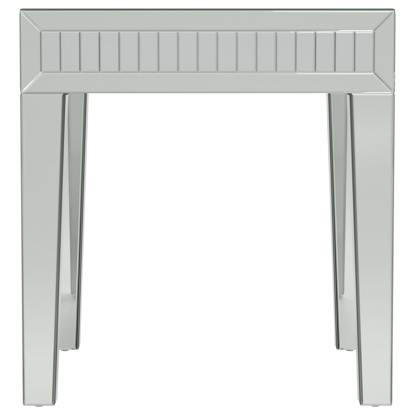 Whitfield Square Mirrored End Side Table Silver