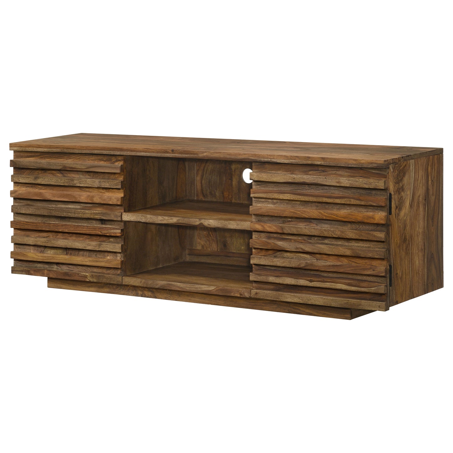 Julia 2-door Solid Sheesham Wood 58-inch TV Stand Natural