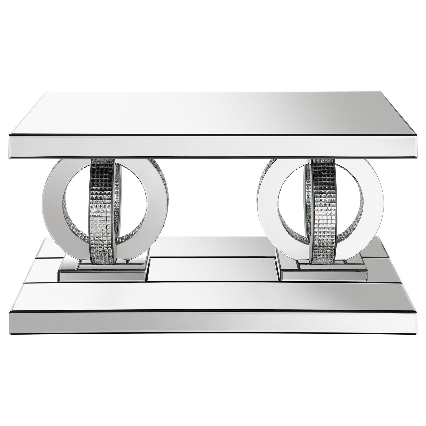 Breena 3-piece Mirrored Coffee and End Table Set Silver