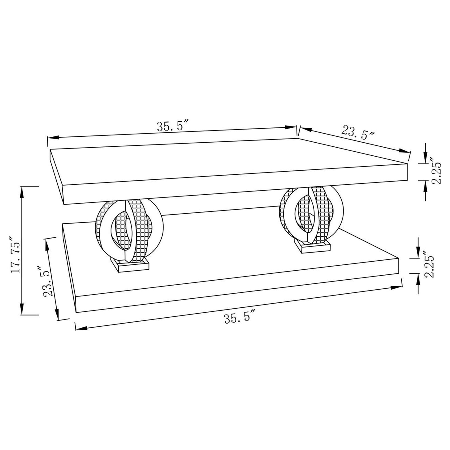 Breena 3-piece Mirrored Coffee and End Table Set Silver
