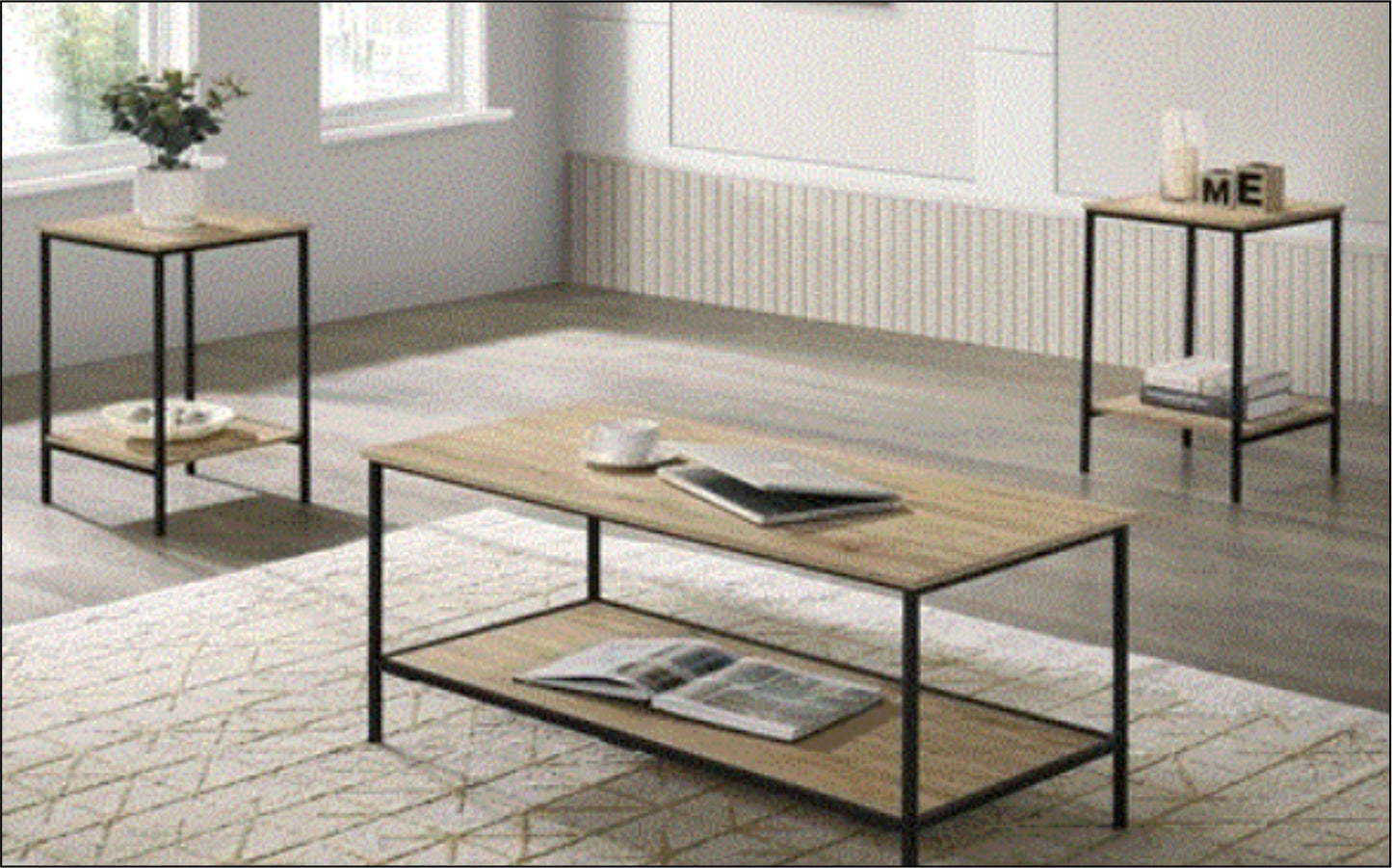 Pallas 3 Pc. Table Set Natural Color