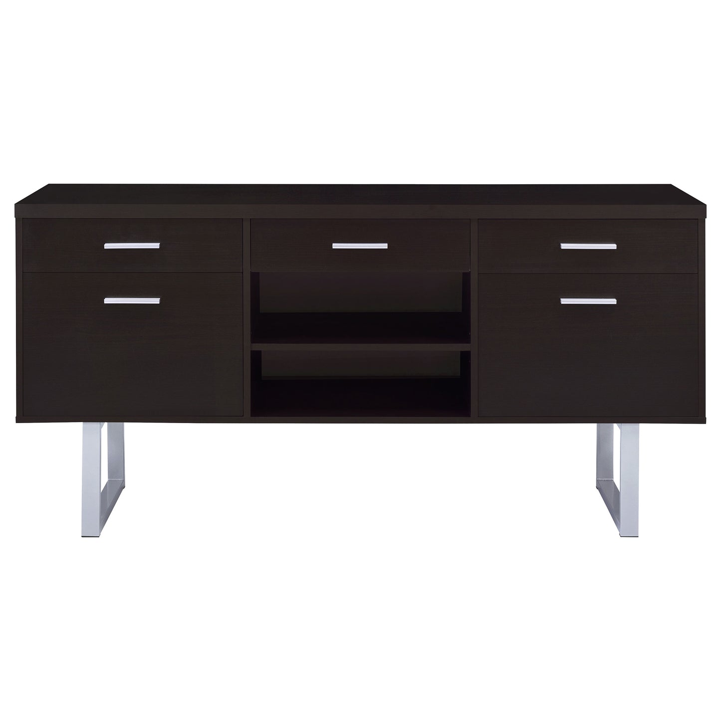 Lawtey 5-drawer Home Office Storage Credenza Cappuccino