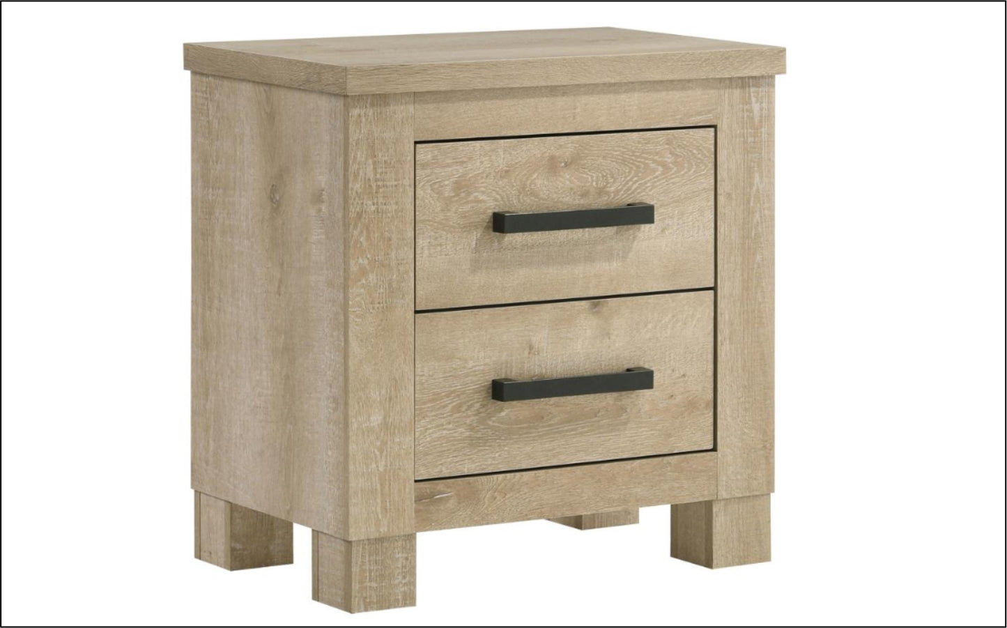 Oakglen 2-drawer Nightstand Bedside Table Weathered Oak