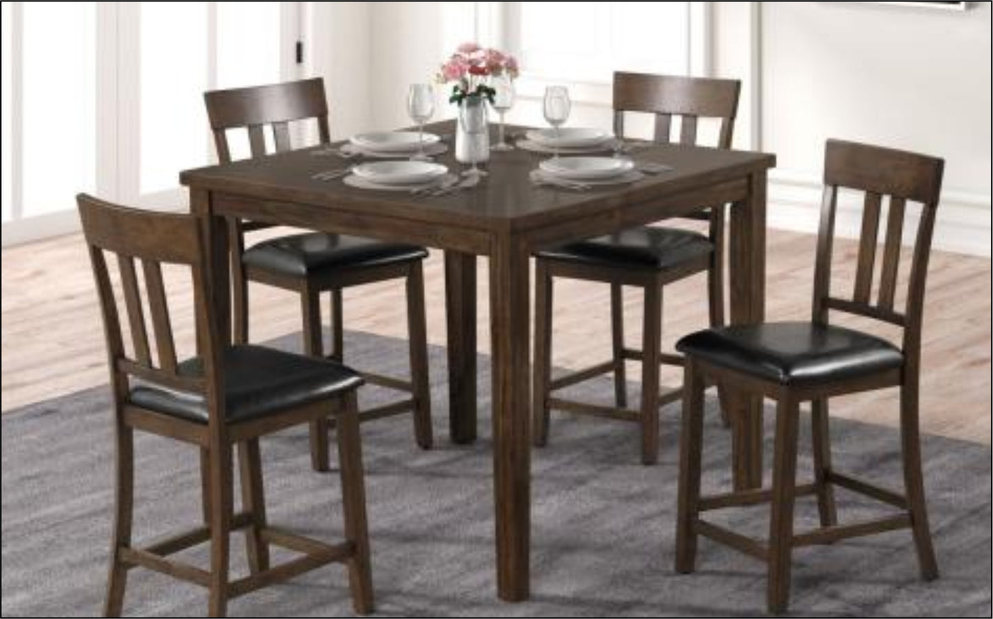 Walton – 5 Piece Pub Set – Walnut