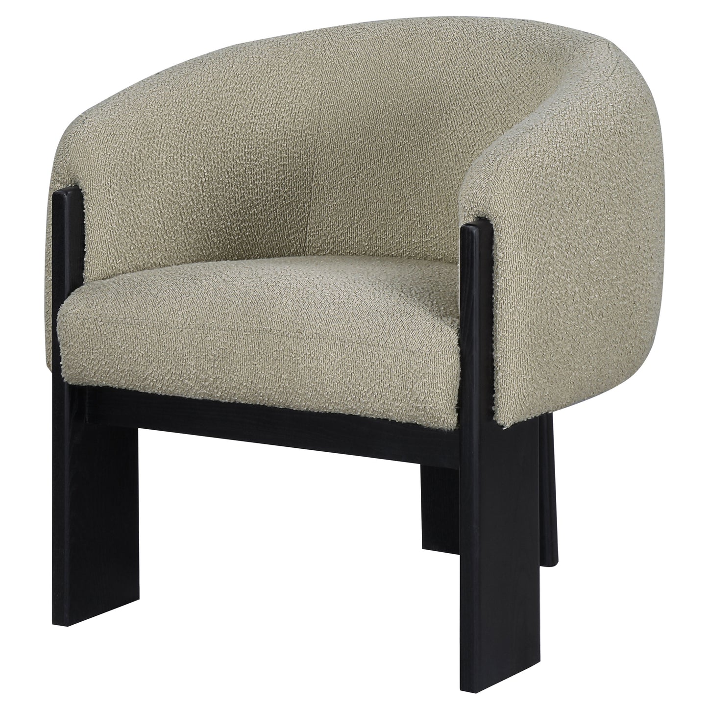 Valdez Boucle Upholstered Barrel Back Accent Chair Beige