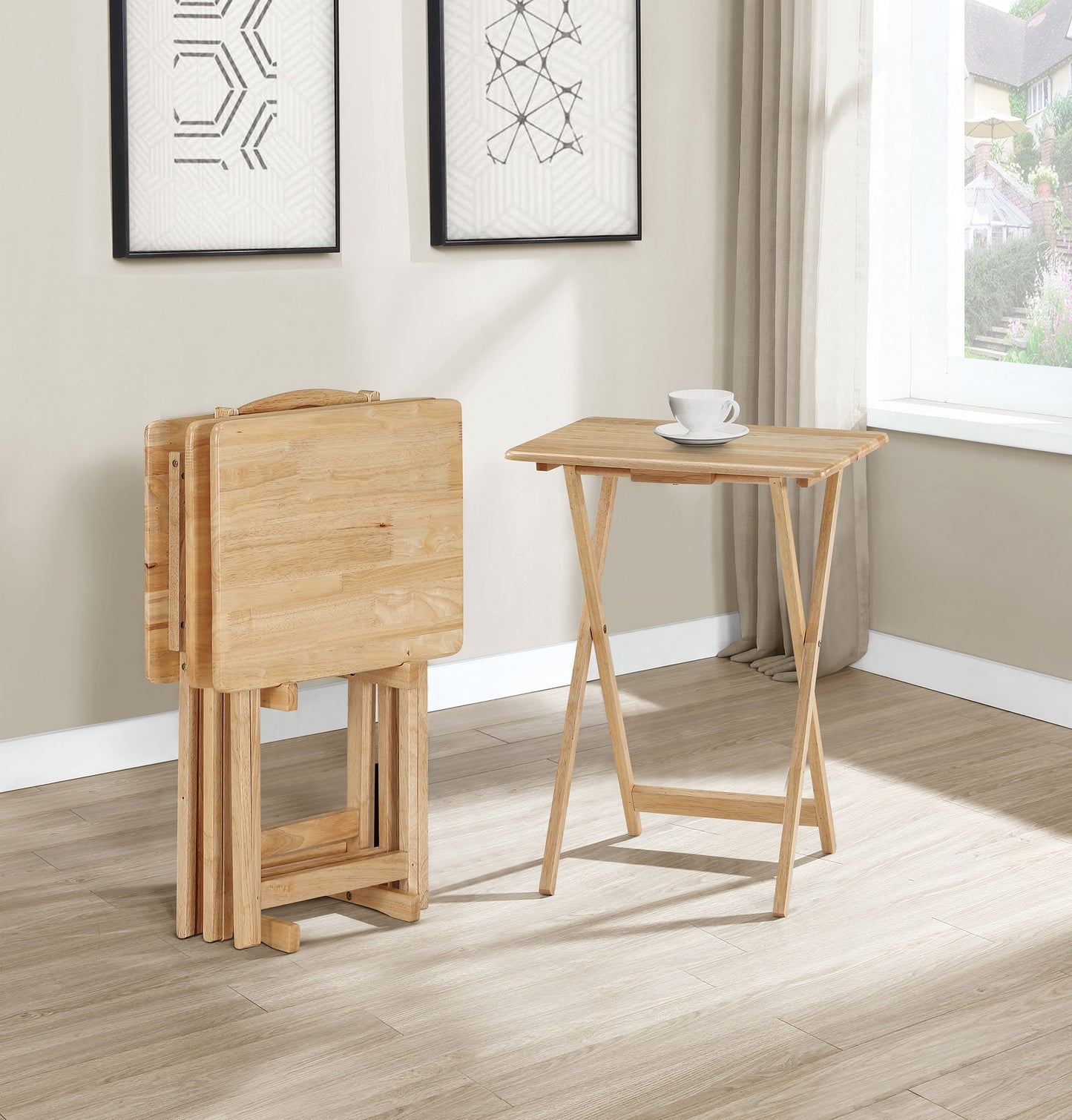 Donna 4-piece TV Tray Table Set Natural