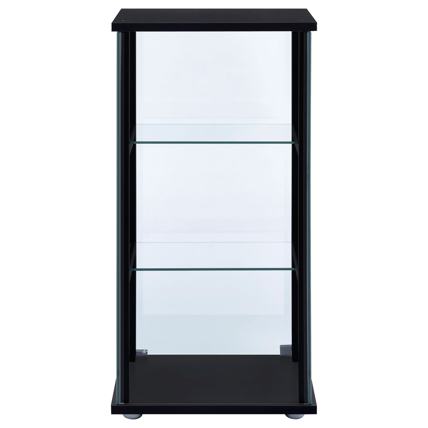Cyclamen 3-shelf Clear Glass Curio Display Cabinet Black